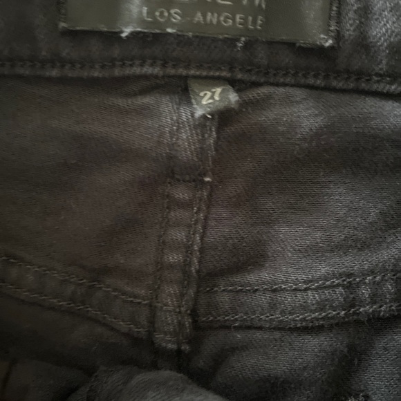 Designer Genetic Black Fringe High Waisted Denim Shorts raw hem cut offs - Picture 2 of 7